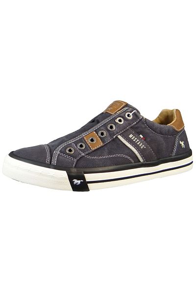 Mustang Herren Low Sneaker Slip On Low Top 4072404 Schwarz 9 schwarz Leinen