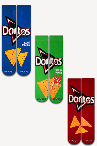 Neşeli Çoraplar 3'lü Doritos Renkli Çorap Set