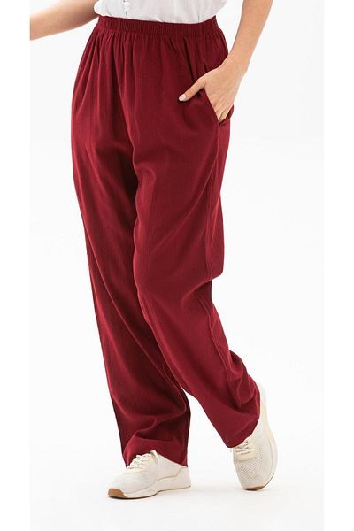 Eliş Şile Bezi Women's Summer Baggy, Pants, Burgundy Brd: We Date Properly with Nursing Only Şile Cloth.
