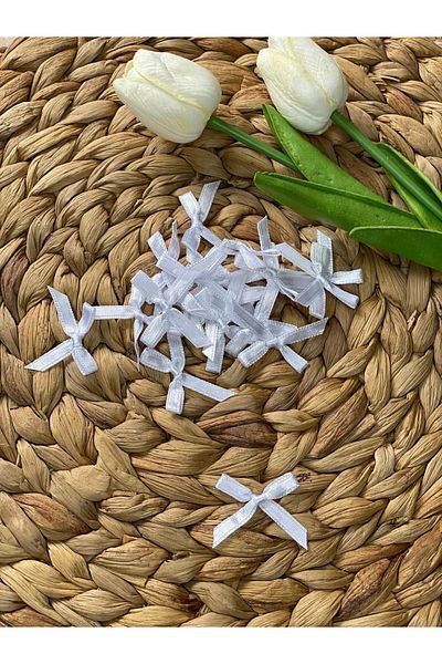 HİMENİSA Panglică din satin cu fundă - 6 mm 50 bucăți cadou alb pentru decorațiuni pentru ziua de naștere