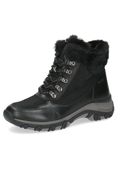 Caprice Damen Elegante Stiefelette Winterschuhe warm gefüttert 9-26223-43 Schwarz 026 Black Nappa Leder und