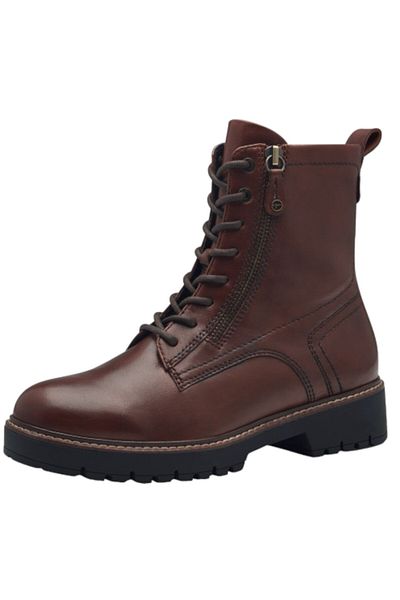 Tamaris Damen Sportliche Stiefelette 1-25207-43 Braun 356 Muscat Leather Leder mit TOUCH-IT