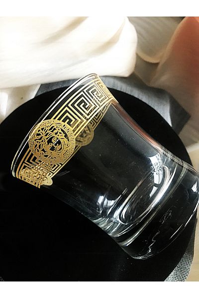 DECOSTYLE With Gold Decor 420014   Pasabahce Azur Water Glass 240Cc 6 Pcs