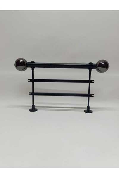 BeSe HOME LATİF ÇİFT RAYLI METAL RUSTİK 100 CM PERDE ASKISI PERDE KORNİŞİ