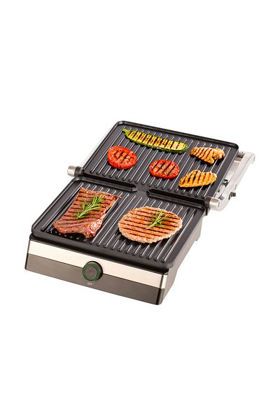 STARCREST Gratar electric STARCREST SGR-2923, 2000 W, Deschidere 180°, Termostat Reglabil, Inox/Negru