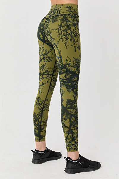 bilcee Women's Avacado High Waist Patterned Flexible and Recovery Sports Leggings 8121