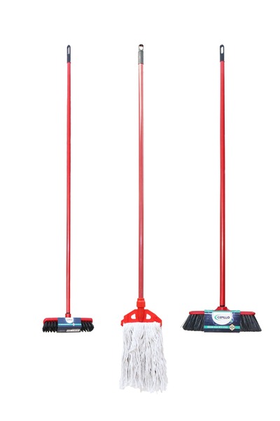 Cepillo مجموعة مكونة من 2 فرشاة تنظيف بمقبض طويل + ممسحة تنظيف الأرضيات المبل...