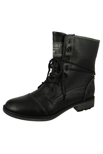 Mustang Damen Sportliche Stiefelette Winterschuhe 1265508 Schwarz 9 schwarz Kunstleder