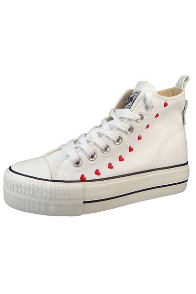 British Knights Damen Mid Sneaker Kaya Mid High Top B51-3730 Weiß 02 White HeartsTextil