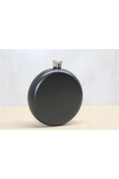 nerede bulurum Round Single Flask 8 oz Black