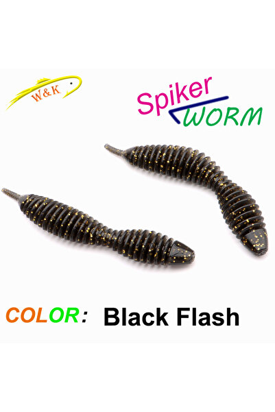 Choice طُعم دودة فلاش سبايكر أسود 50 مم بطول 5 سم و7 سم، طُعم ناعم لصيد سمك الفرخ والباس، مصنوع من مادة TPE TPR العائمة