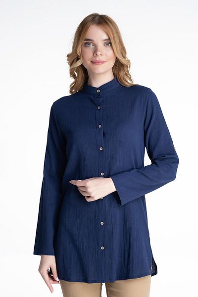 Eliş Şile Bezi Purple Purple Women's Şile Cloth Judge Collar Summer Tunic