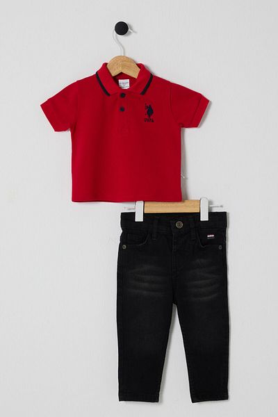 U.S. Polo Assn. U.S Polo Assn Baby Boy 2-Pack Pique T-Shirt Set Red