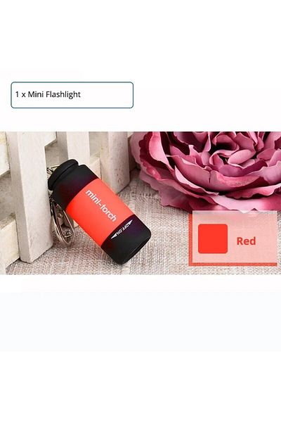 Choice Red body MINI USB Rechargeable Flashlight Keychain Torch Finger Light Camping Light Suitable for Doc