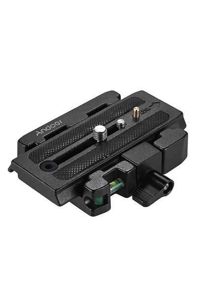 Arealer black Andoer Video Camera Tripod Quick Release Clamp Adapter with Quick Release Plate for Manfrotto