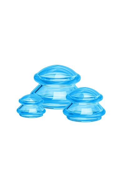 Choice Blue 3pcs Silicone Vacuum Cupping Set Massage Body Cups Back Gua Sha Ventosas Suction Cup Anti-Cellu