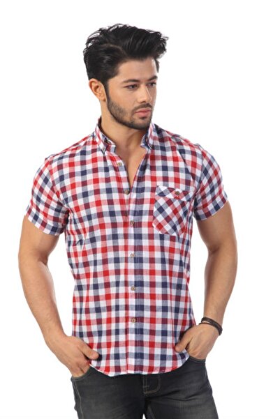 Eliş Şile Bezi Short Sleeve Slim Fit Şile Cloth Single Pocket Men's Summer Sh...