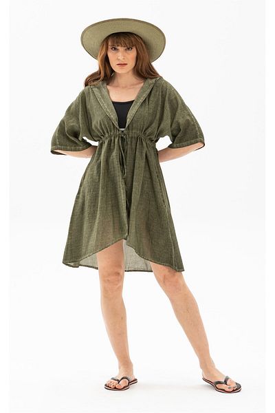 Eliş Şile Bezi Duygu Şile Bezi Summer Tunic Khaki Hk
