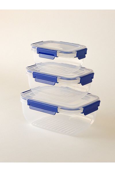 Minihol Nesty 3-Piece Rectangular Storage Container Blue