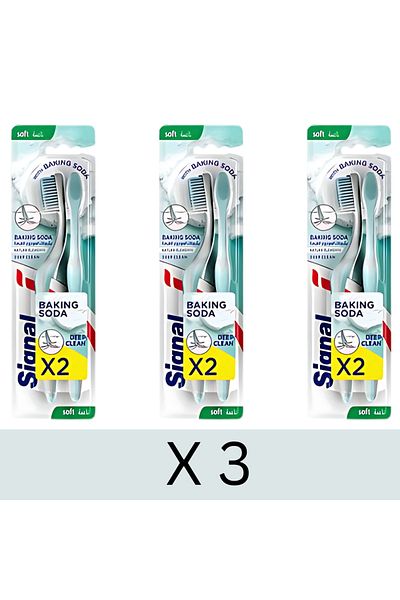 Signal Nature Elements Complete 8 Toothbrush, Deep Clean, Baking Soda Infused, Pack of 2 x3
