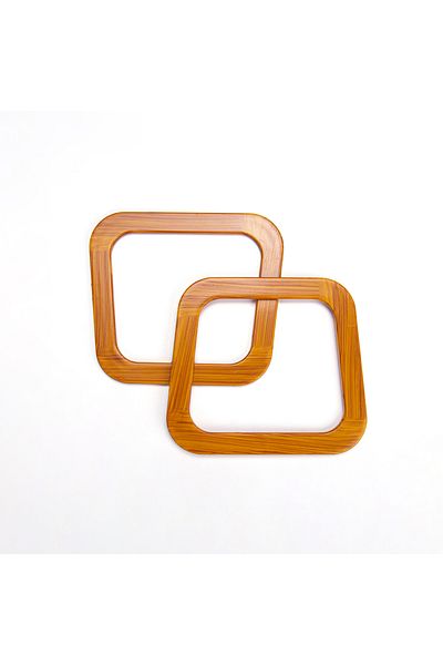 Sultan Acrylic Square Bag - 2 Pieces Wooden