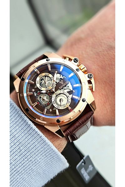 Raymond Rym-4469 Stainless Steel Case - Leather Cord - 2 Year Warranty - Men's Wristwatch