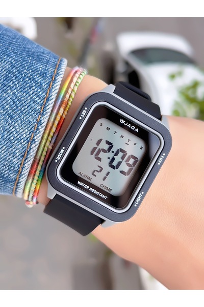 Jaga 10 ATM SU GEÇİRMEZ DİJİTAL ALARMLI GENÇ KOL SAATİ