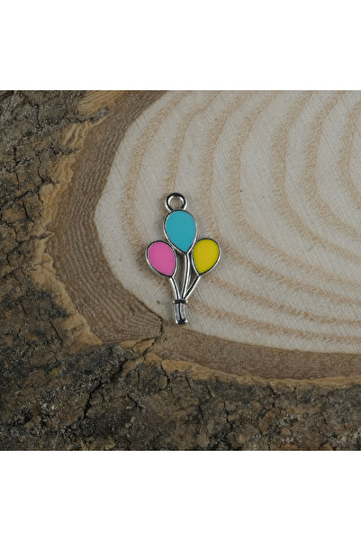 Prestij Boncuk Srebrna metalna šarena narukvica sa figurom balona i privjeskom