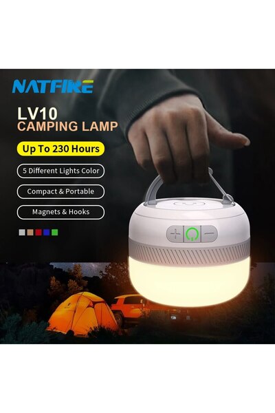 Choice مصباح تخييم NATFIRE LV10 بقدرة 5200 مللي أمبير في الساعة، يعمل لمدة 10...