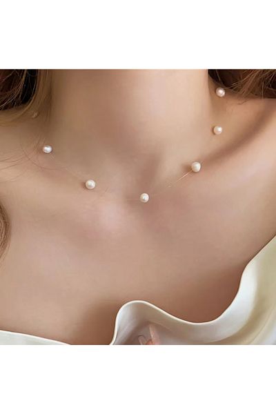 Choice Freshwater Pearl D ZAKOL Stainless Steel Temperament Pearl Chain Choker Necklace for Women Waterproo