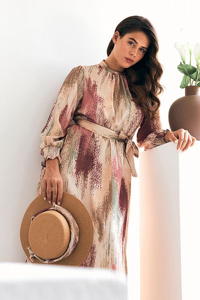 VAVİNOR Dried Rose Patterned Olivia Dress