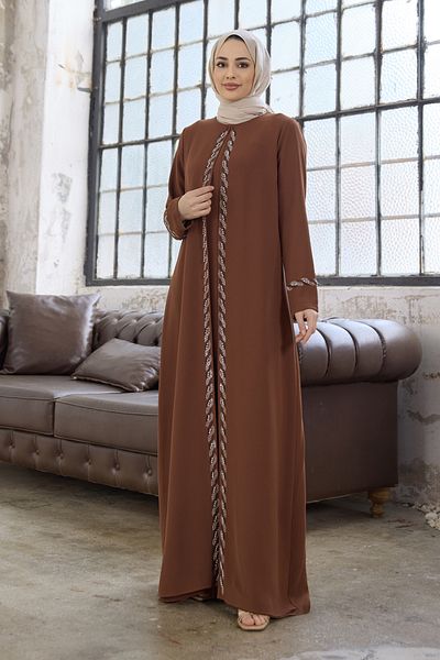 VAVİNOR Βραδινό Φόρεμα Lara Plus Size - Camel