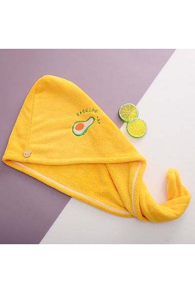 choice2 Yellow Dry Hair Cap Bath Cap with Water Absorption Fast Dry Hair Towel Being Soft without Falling Ha