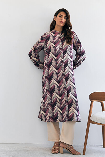 VAVİNOR Lilac Violet Long Tunic and Trousers Set