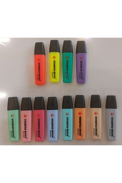 Stabilo Original Highlighter Set - Gumball Coloring Book with 8 Pastel and 4 Neon Colors (4 Pcs)