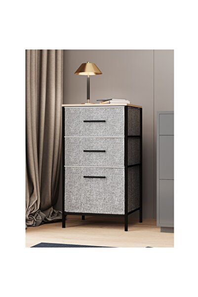 eportatif Çok Amaçlı Dolap 3 Çekmeceli Orta Boy Komodin Sehpa