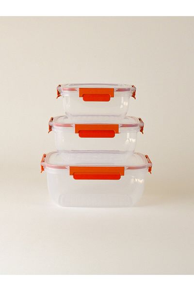 Minihol Nesty 3-Piece Rectangular Container Orange