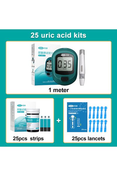 Choice 25 uric acid sets Cofoe Uric Acid Monitor with Test Strips And Lancets Needles For Home Uric Acid Me