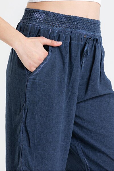 Eliş Şile Bezi Şile Bezi - Esma Tied Summer Baggy (Indigo)