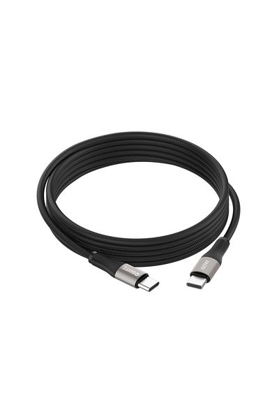 iOsuite كابل (USB-C) إلى (USB-C) برأس من سبائك الألومنيوم - 60 وات - 1.2 متر - أسود