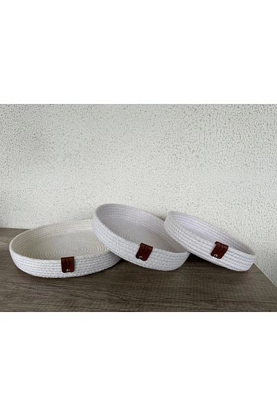 Sevdam Sepet White Thin Decorative Triple Box - Storage Box