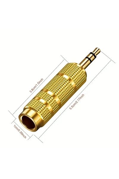 Choice Gold 2-pack 6.5mm To 3.5mm And 3.5mm To 6.5mm Audio Adapter Set 1/4-inch To 1/8-inch And 1/8-inch To