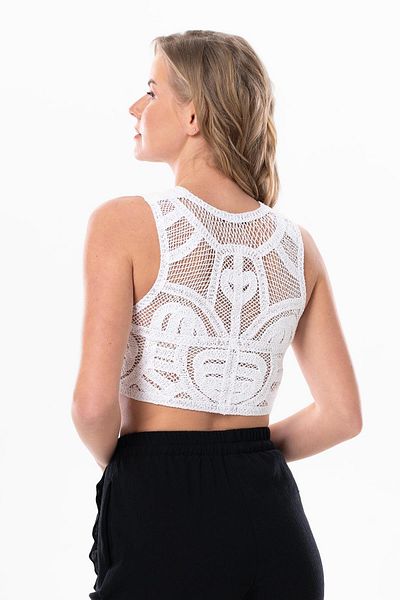 Eliş Şile Bezi Şima Cotton Summer Lace Bustier Γιλέκο Λευκό Byz