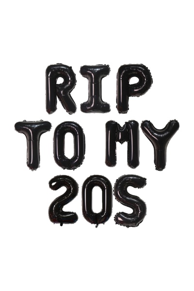 Choice1 16INCH black 10Pcs 30th Birthday Party Decoration Supplies-RIP TO MY 20S Balloons Banner,Rip Funny 3