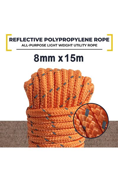 3XR 8mm x 15m Reflective Cargo Rope – Multi-Purpose, Durable, Weatherproof for Camping & Outdoor Use