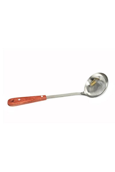 Generic 34cm Steel Food Ladle with Wooden Handle