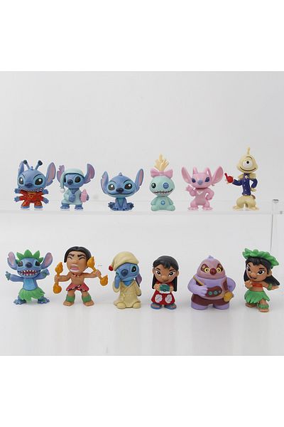 Choice WHITE 12pcs/set Stitch Figure Toys PVC Figure Collectible Model Toys for Children Birthday Gift