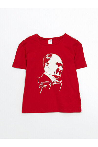 LC Waikiki Bisiklet Yaka Baskılı Penye Kız Çocuk Atlet