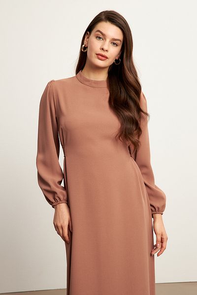VAVİNOR Nevra Belted Dress - Camel