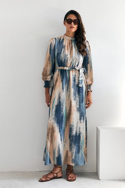 VAVİNOR Indigo Olivia Patterned Dress
